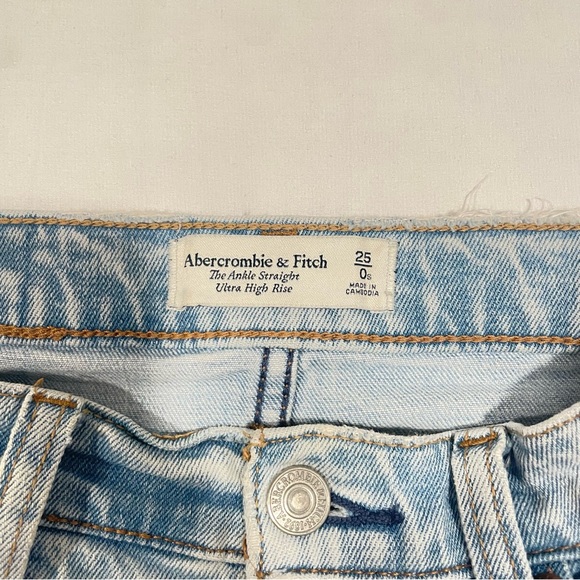 abercrombie & fitch the ankle straight ultra high rise light washed jeans - Picture 3 of 6
